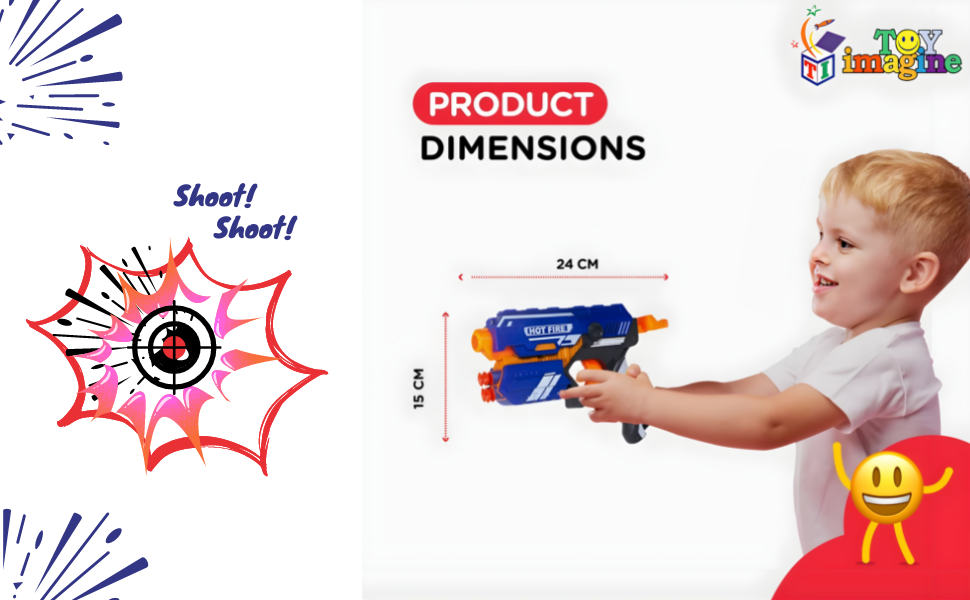 Toy Imagine Blaze Storm Gun for Kids 6-12 – Air Soft Toy Gun Pistol with 10 Suction Darts – Shooting Game for Boys 7-14 Years - Image 3
