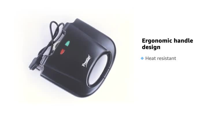 Prestige PGMFB 800 Watt Grill Sandwich Toaster with Fixed Grill Plates, Black - Image 2