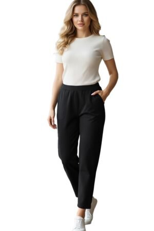 Women Regular Fit 100% Cotton Trousers with Side Pockets