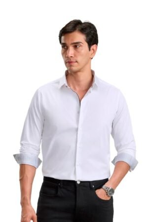Egyptian Giza Cotton Stretch Party Shirt | Smooth Satin Weave for Evening and Casual Occassions