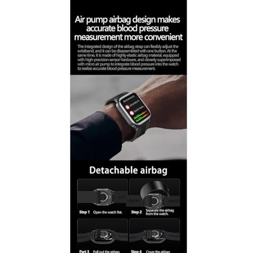 2025 Smart Watch with Blood Pressure Monitor, ECG, 1.7-inch HD Display, Burgundy Silicone Band, Metal Alloy Case, IP67 Water Resistant - Image 2