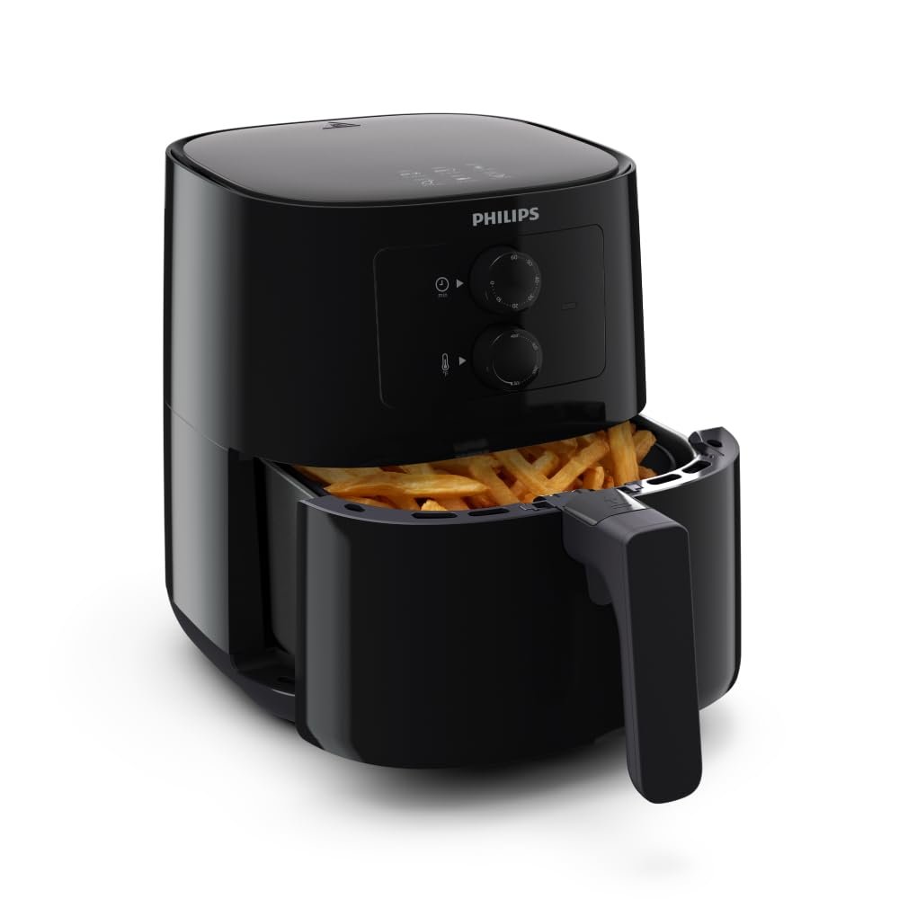 PHILIPS Air fryer for Home, 4.1 Liter, with RapidAir Technology (Black), with additional 1 Yr Warranty by Philips,