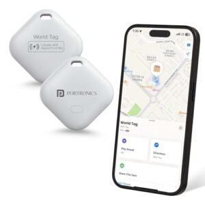 Portronics Worldtag Item Finder with Upto 1 Year Battery Life, Bluetooth Tracker,MFi Certified,
