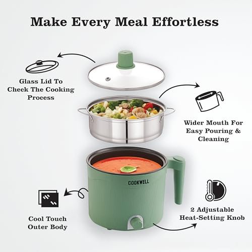 Cookwell Multipurpose Cook Kettle With 1.5L Nonstick Inner Pot, - Image 2