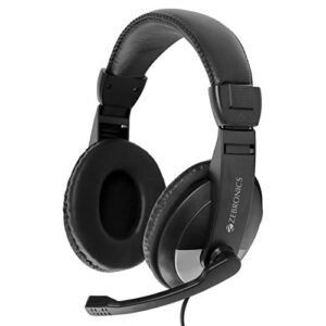 ZEBRONICS Zeb-200HM Wired On Ear Headphone with Mic, Dual 3.5mm