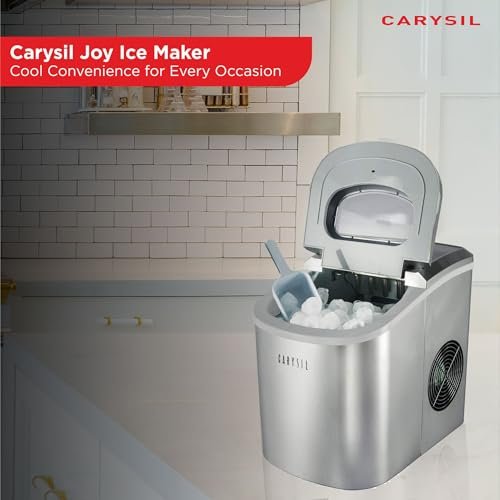 Carysil Joy Portable Compact Countertop Ice Maker, Makes 9 Ice Cubes Per Cycle, 12kg/24h Quick Ice Production - Image 2