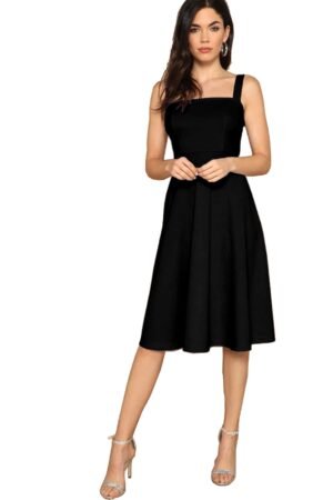 Aahwan Women's Fit And Flare Midi Dress
