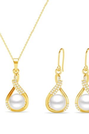 Clara 925 Sterling Silver Esin Real Pearl Pendant Earrings Chain Necklace
