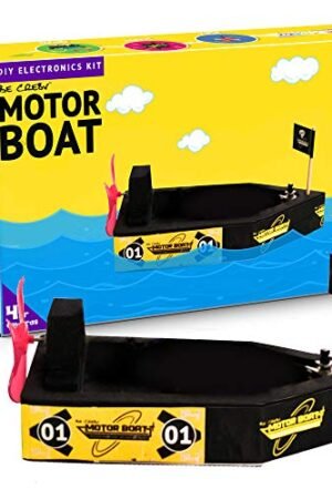 e Cre8v Motor Boat DIY Kit - Solid Build Electronics for Kids, No Soldering, Floats, Plug & Play