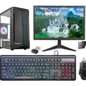 Desktop Computer Set, CoRe i5 2400, 8GB RAM, 256GB SSD, 19-inch HD LED Monitor, RGB Keyboard Mouse, Sound Bar, Windows 10 (8-256GB)