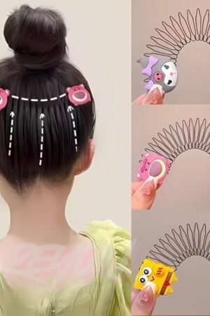 Baby Girl Hair Accessories | 5 Pc Cute Hair Clip Set for Kids with Non-Slip Clips & Hair Bands