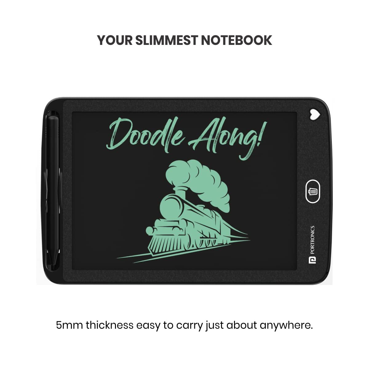 Portronics Ruffpad 8.5E Re-Writable LCD Writing Pad with Screen 21.5cm (8.5-inch) for Drawing - Image 2