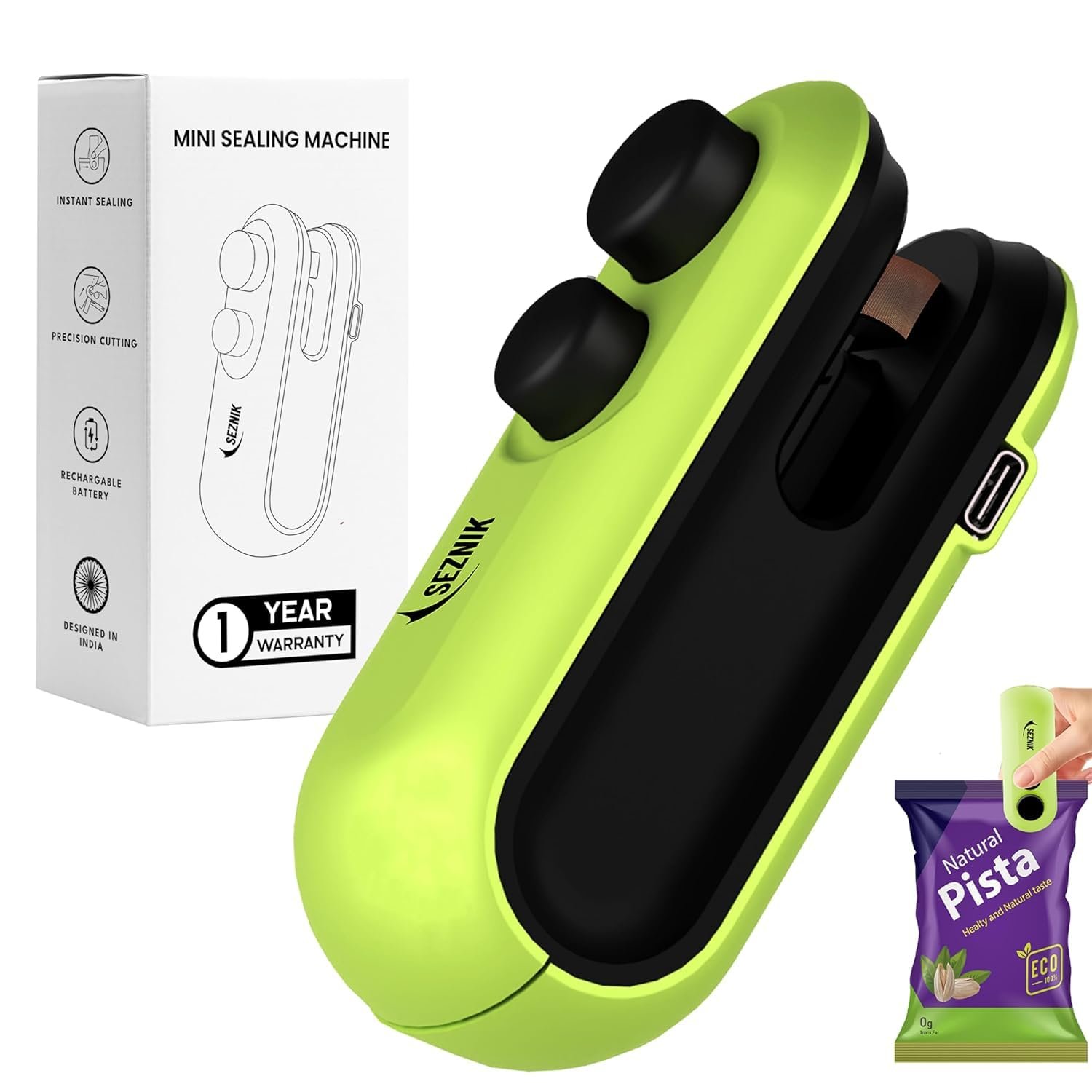 Seznik Sealing Machine for Food Packets - Portable Handheld Sealing for Food Packets, Snacks, Chips,