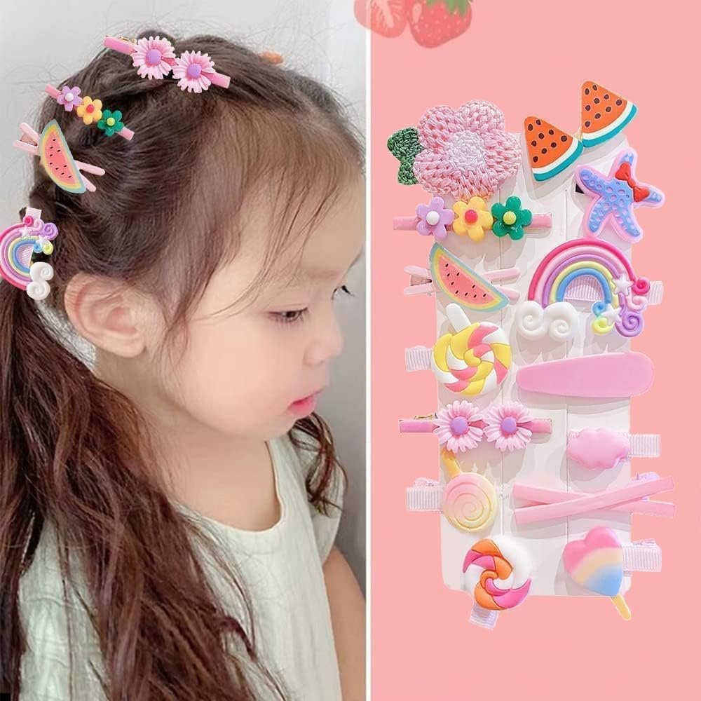 Vizaro 14pcs Hair Clips for Girls Kids - Cute Hair Clips & Pins Set for Baby & Small Girls - Image 2