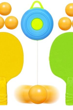 Amitasha Hanging Table Tennis Trainer Portable Ping Pong Physical Activity Toy for Kids with 2 Racket & 6 Balls Pingpong