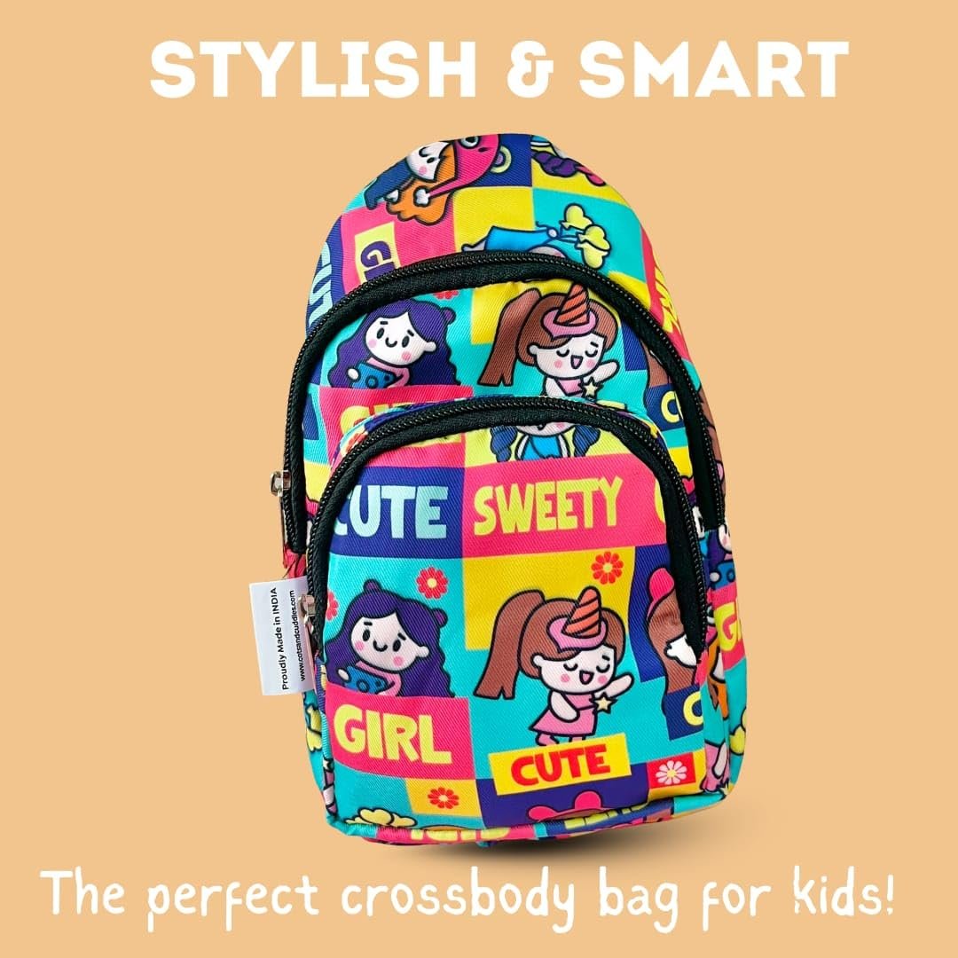 Cots and Cuddles 1pcCartoon Print Colourful Cross body Bags for Boys and Girls Kids School - Image 2
