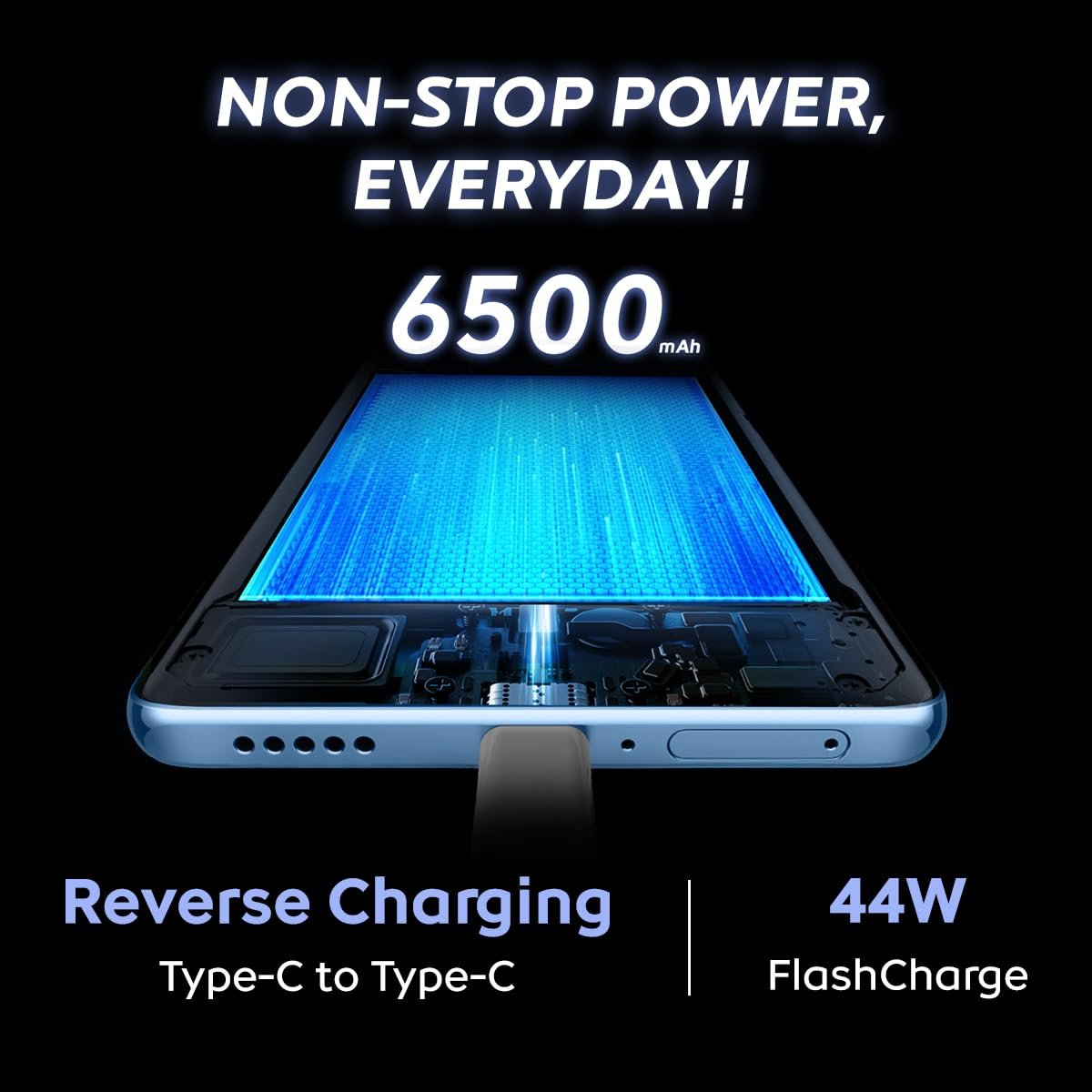 iQOO Z10x 5G (Ultramarine, 6GB RAM, 128GB Storage) | 6500 mAh Large Capacity Battery - Image 3