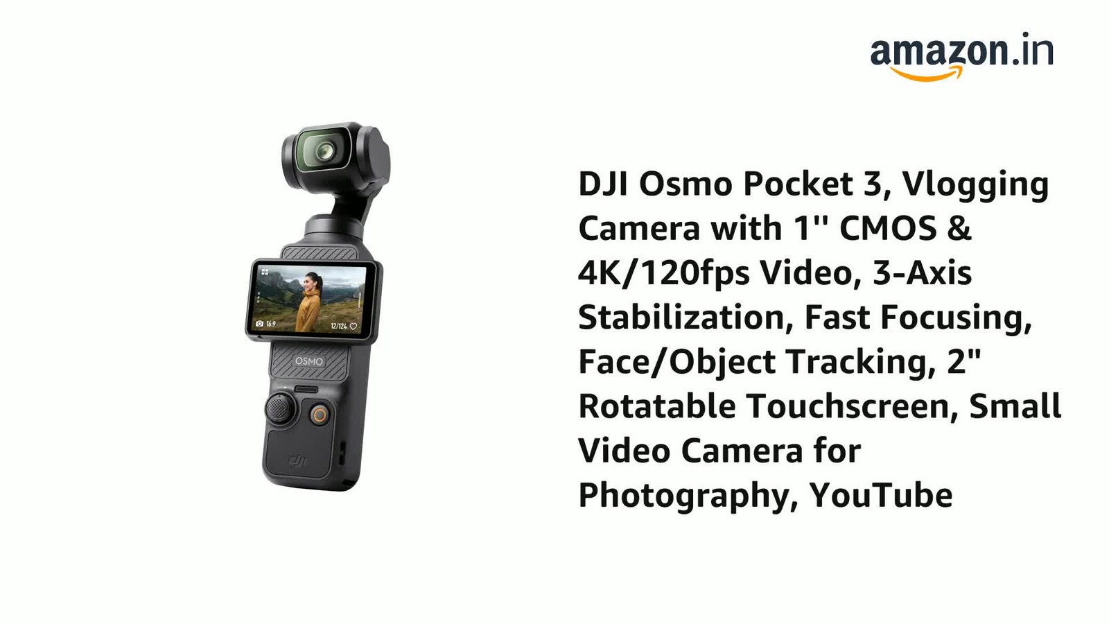 DJI Osmo Pocket 3, Vlogging Camera with 1'' CMOS & 4K/120fps Video, 3-Axis Stabilization, Fast Focusing, Face/Object Tracking - Image 2