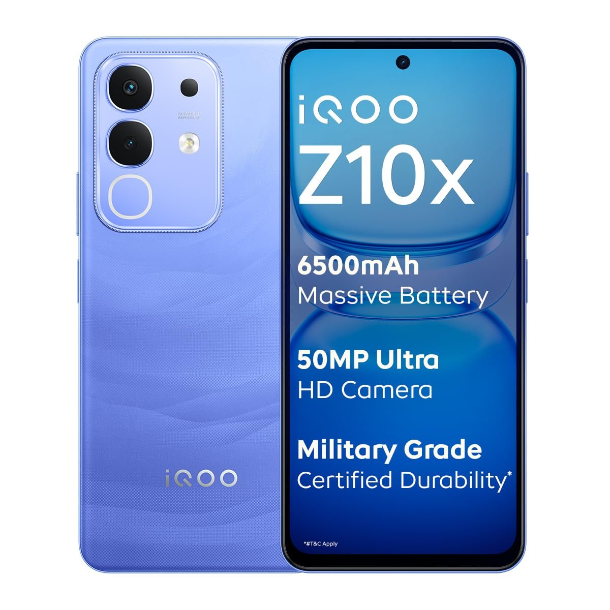 iQOO Z10x 5G (Ultramarine, 6GB RAM, 128GB Storage) | 6500 mAh Large Capacity Battery