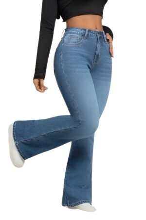 en Martin Women’s High Waist Jeans || Flared Bell Bottom Bootcut Pants