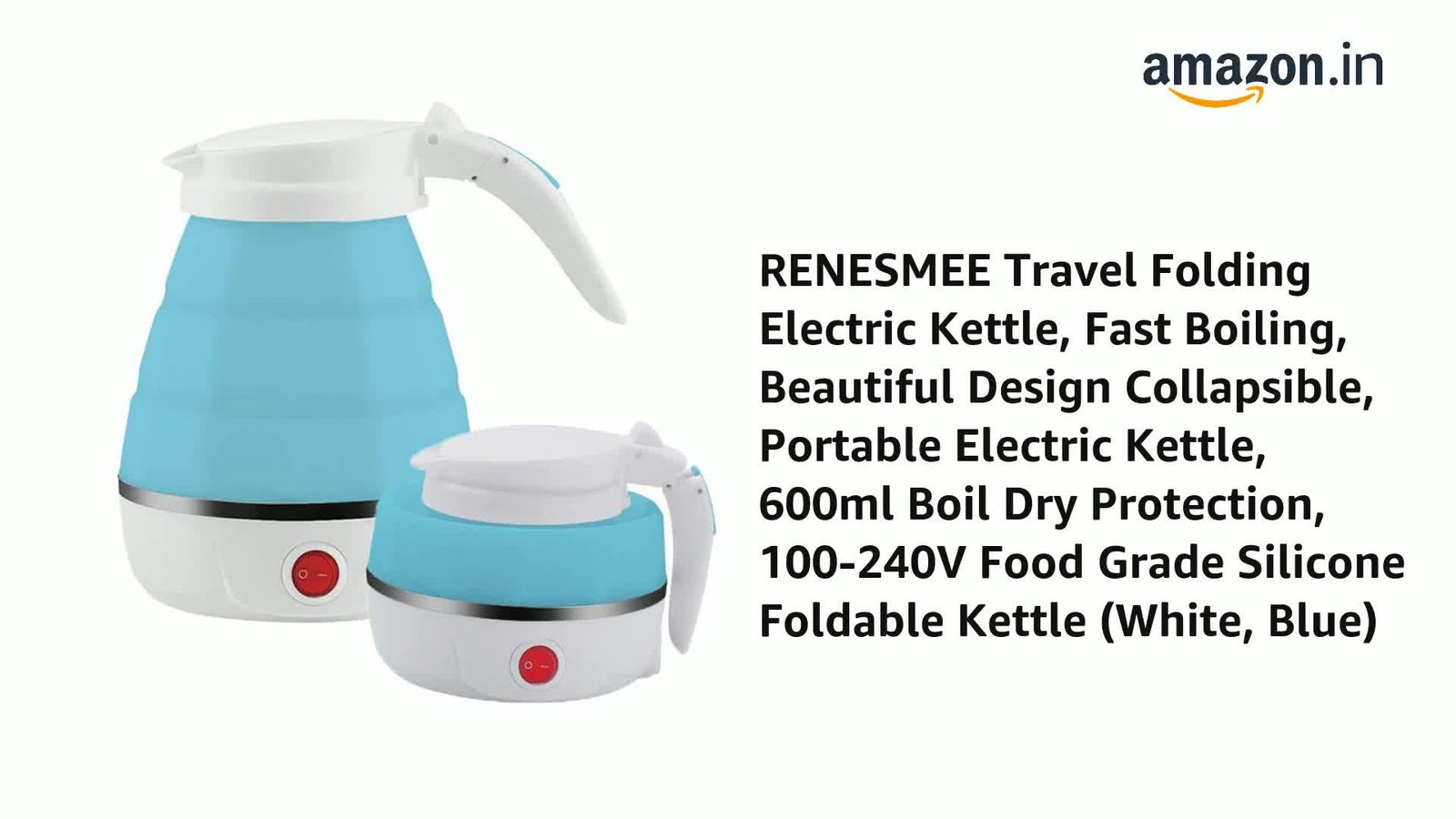 RENESMEE Travel Folding Electric Kettle, Fast Boiling, Portable Electric Kettle, - Image 2