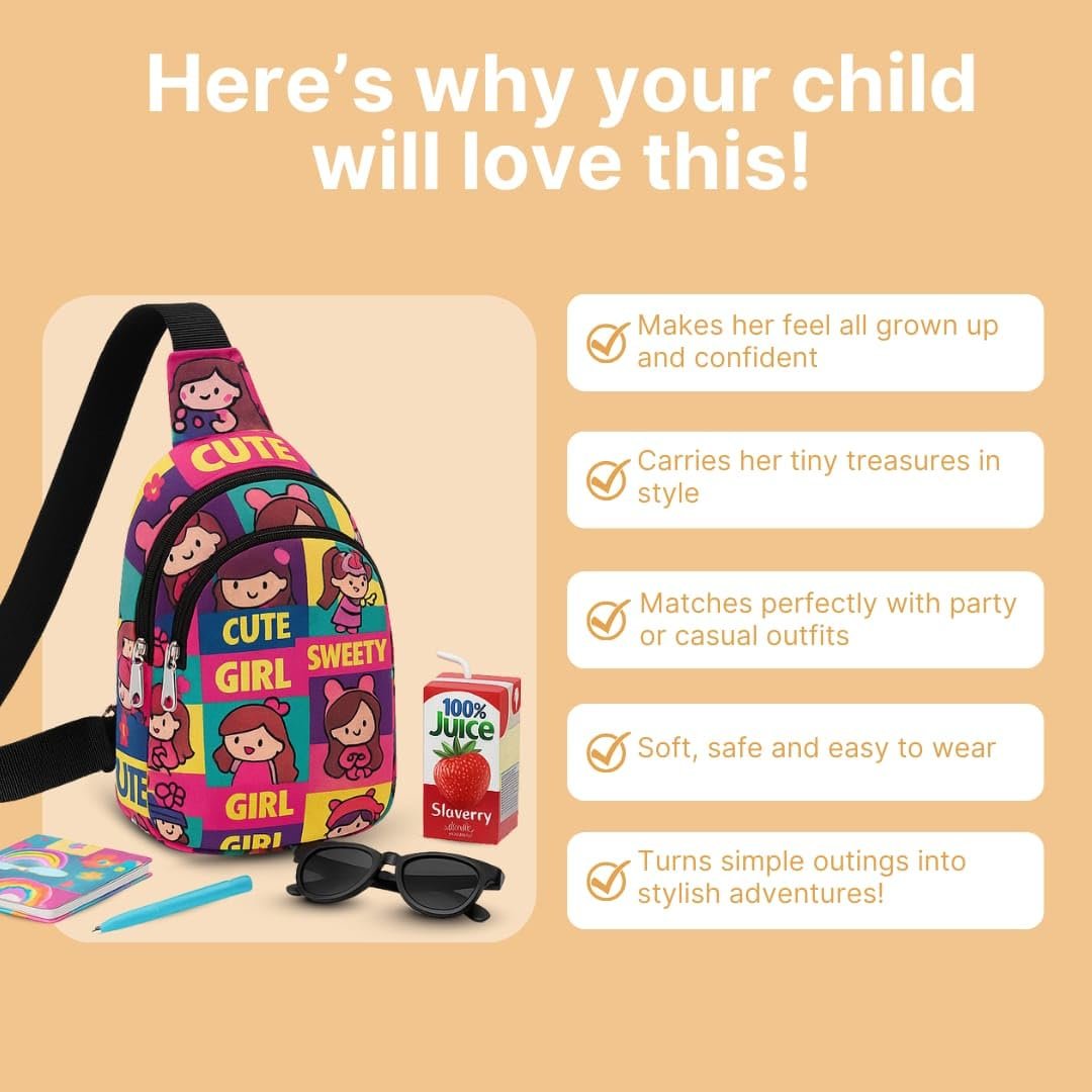 Cots and Cuddles 1pcCartoon Print Colourful Cross body Bags for Boys and Girls Kids School - Image 3