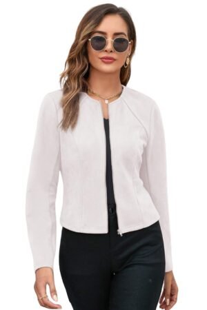 GRECIILOOKS Women Poly Lycra Standard Length Oversized Jacket Korean Style Casual Outerwear