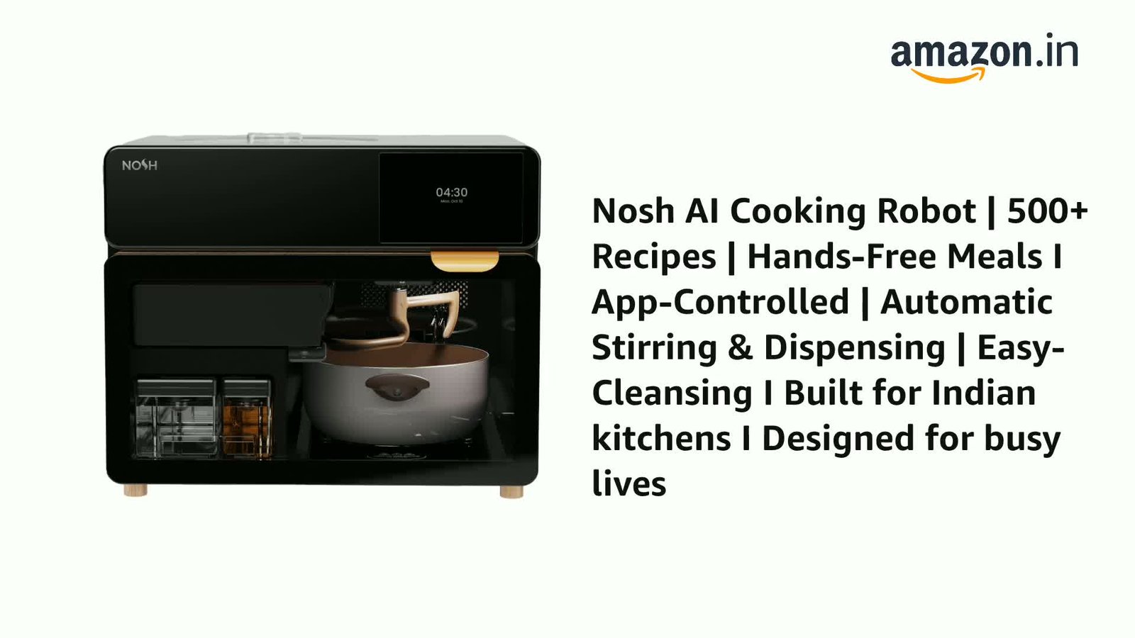 Nosh AI Cooking Robot | Recipe-Driven AI Cooking Machine I 500+ Recipes I Remote Cooking I Hands-Free Meals - Image 2