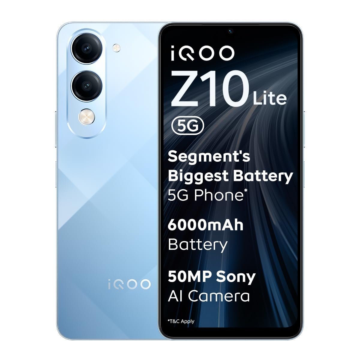 iQOO Z10 Lite 5G (Titanium Blue, 8GB RAM, 256GB Storage) | 6000 mAh Battery | Dimensity 6300 5G Processor with 433K+* AnTuTu Score