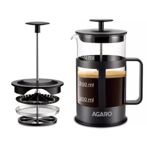 AGARO Elite French Press Coffee And Tea Maker, Borosilicate Glass Body