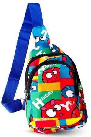 Cots and Cuddles 1pcCartoon Print Colourful Cross body Bags for Boys and Girls Kids School