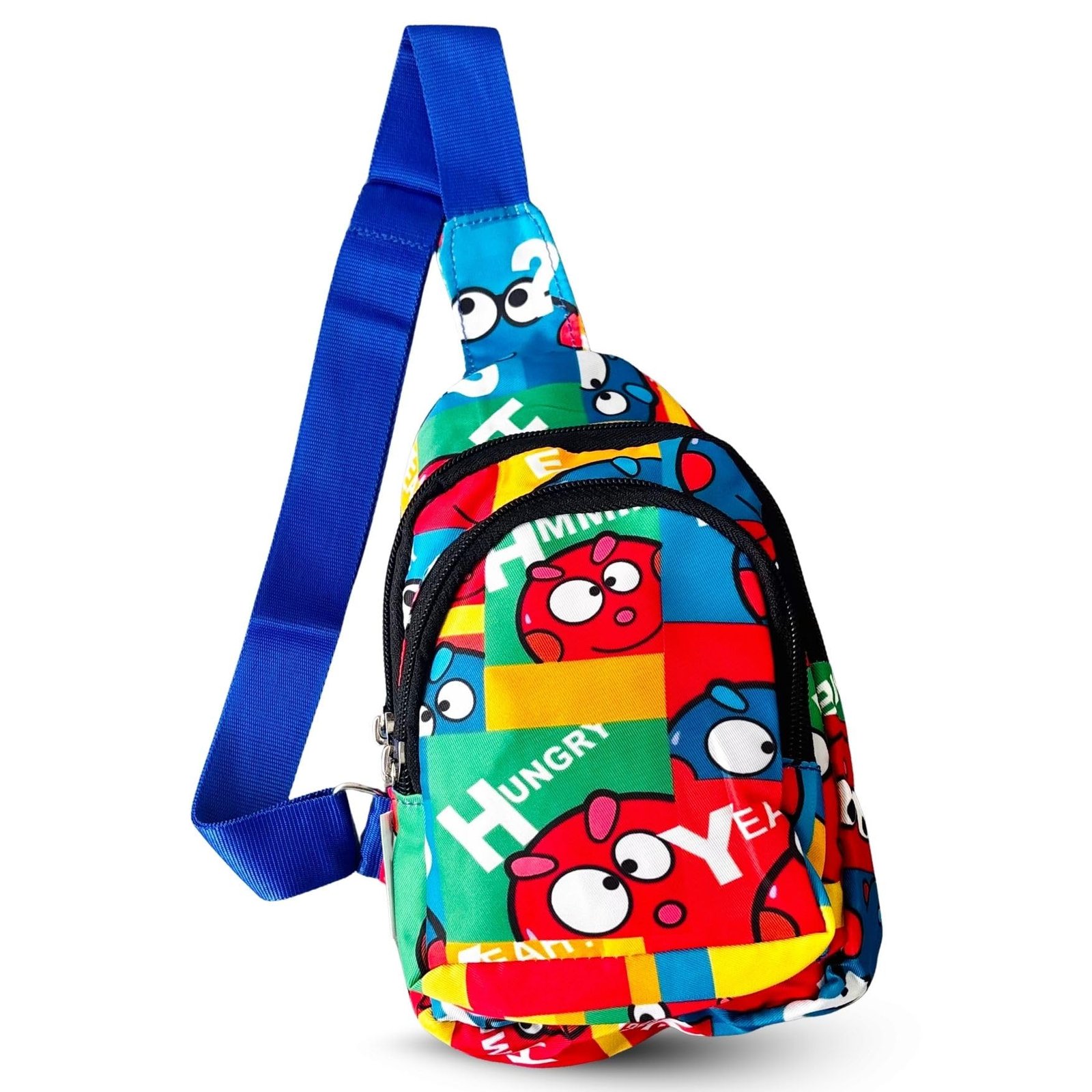 Cots and Cuddles 1pcCartoon Print Colourful Cross body Bags for Boys and Girls Kids School