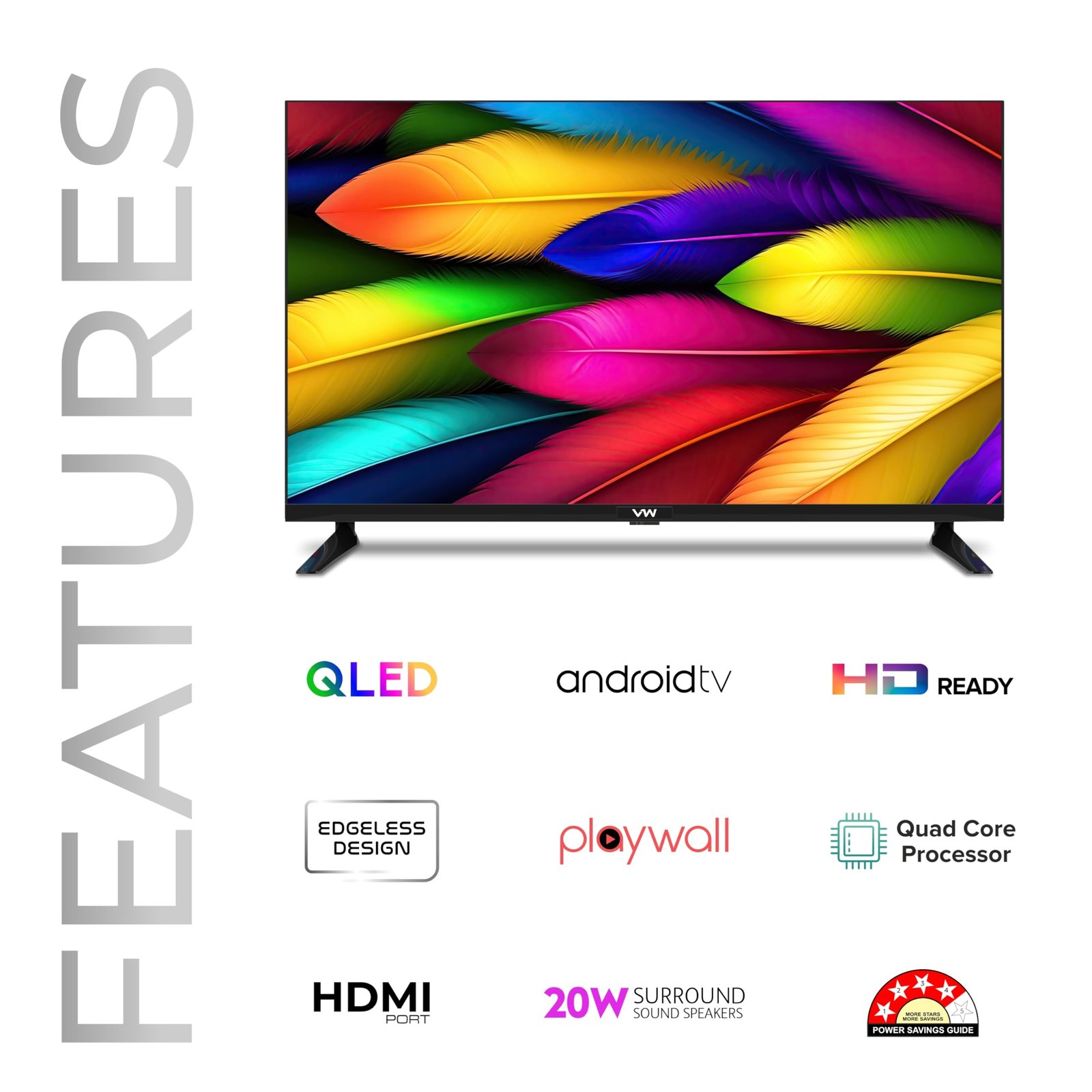 VW 109 cm (43 inches) OptimaX Series Full HD Smart QLED Android TV VW43AQ1 - Image 2