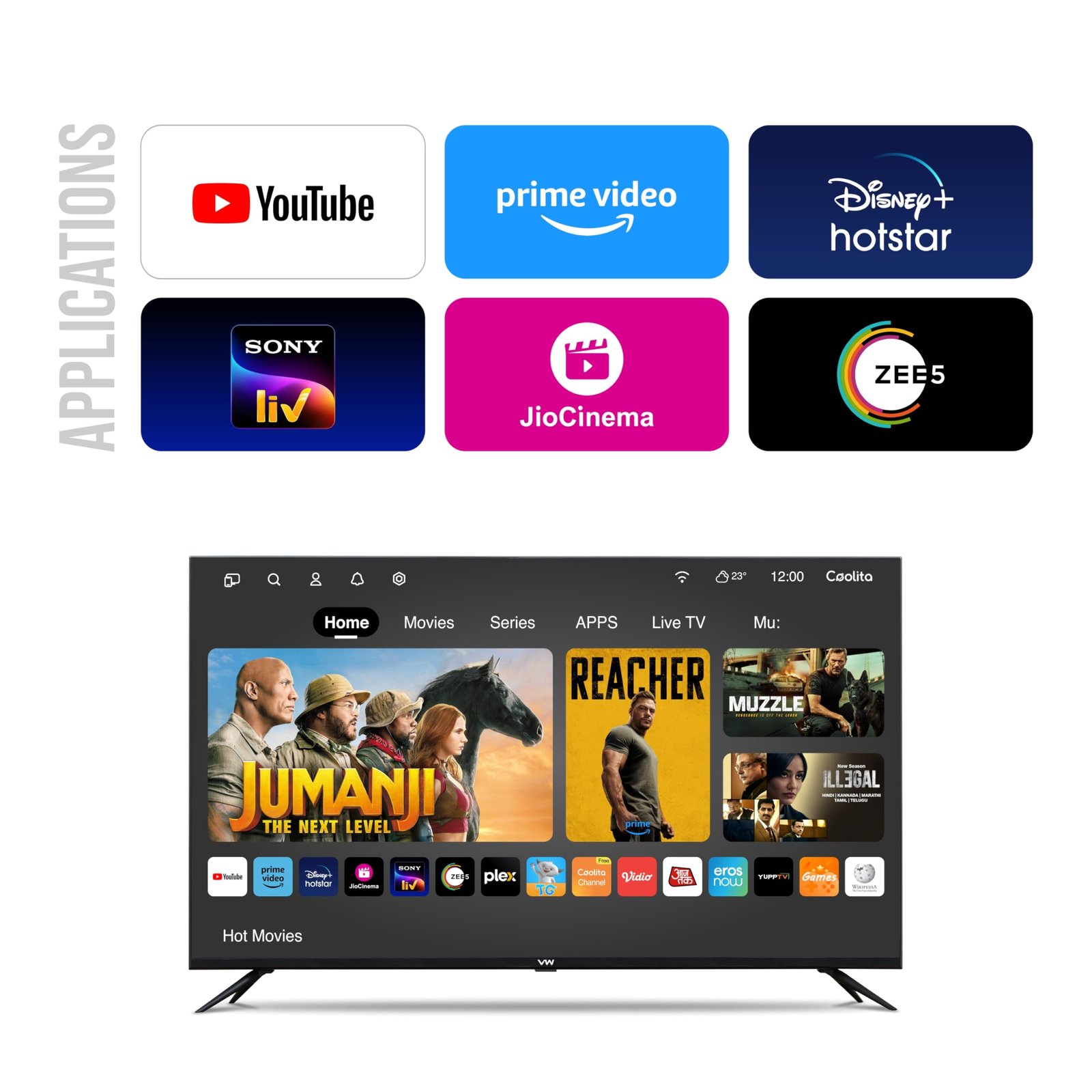 VW 109 cm (43 inches) Linux Frameless Series Full HD Smart LED TV VW43C3 - Image 2