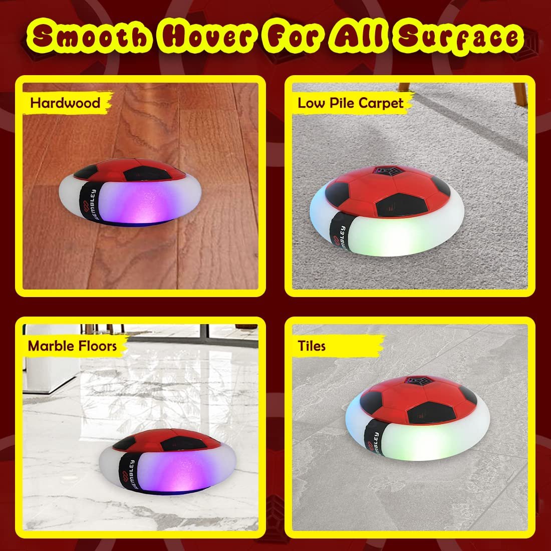 Wembley C-Type USB Rechargeable Battery Powered Hover Football Indoor Electric Floating - Image 3