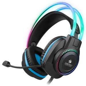 Zebronics Jet PRO Premium Wired Gaming On Ear Headphone with LED for Headband + earcups, 40mm