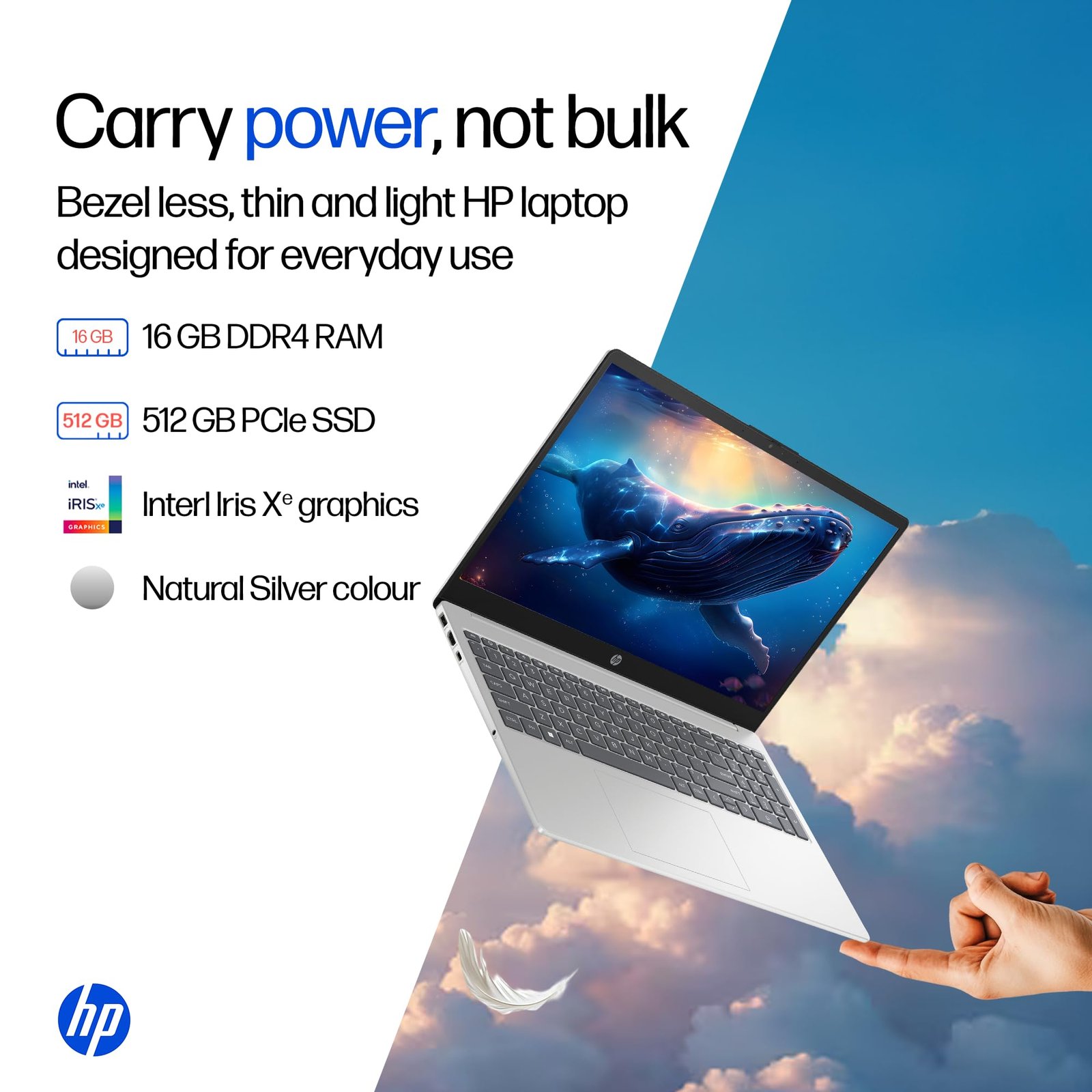 HP 15, 13th Gen Intel Core i5-1334U, (16GB DDR4,512GB SSD) Anti-Glare, Micro-Edge, FHD, 15.6''/39.6cm, Win11 - Image 3