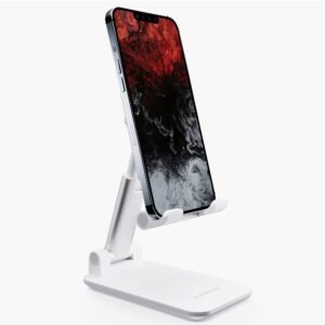 Ambrane Mobile Holding Tabletop Stand, 0-135 Perfect View, Height Adjustment