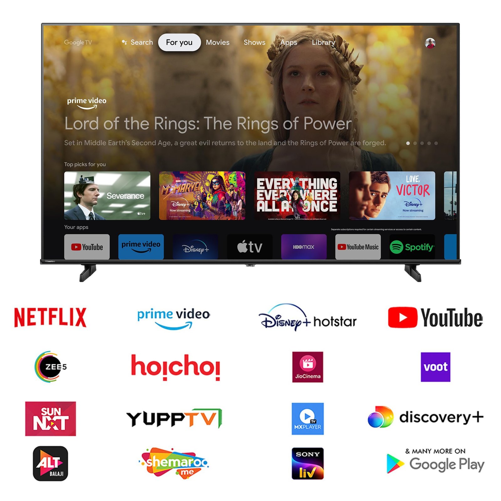 Hisense 108 cm (43 inches) E6N Series 4K Ultra HD Smart LED Google TV 43E6N (Black) - Image 3