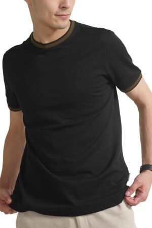 DAMENSCH Men's Constant All-Degree Crew Neck Pique T-Shirt - Timber Brown - 2XL