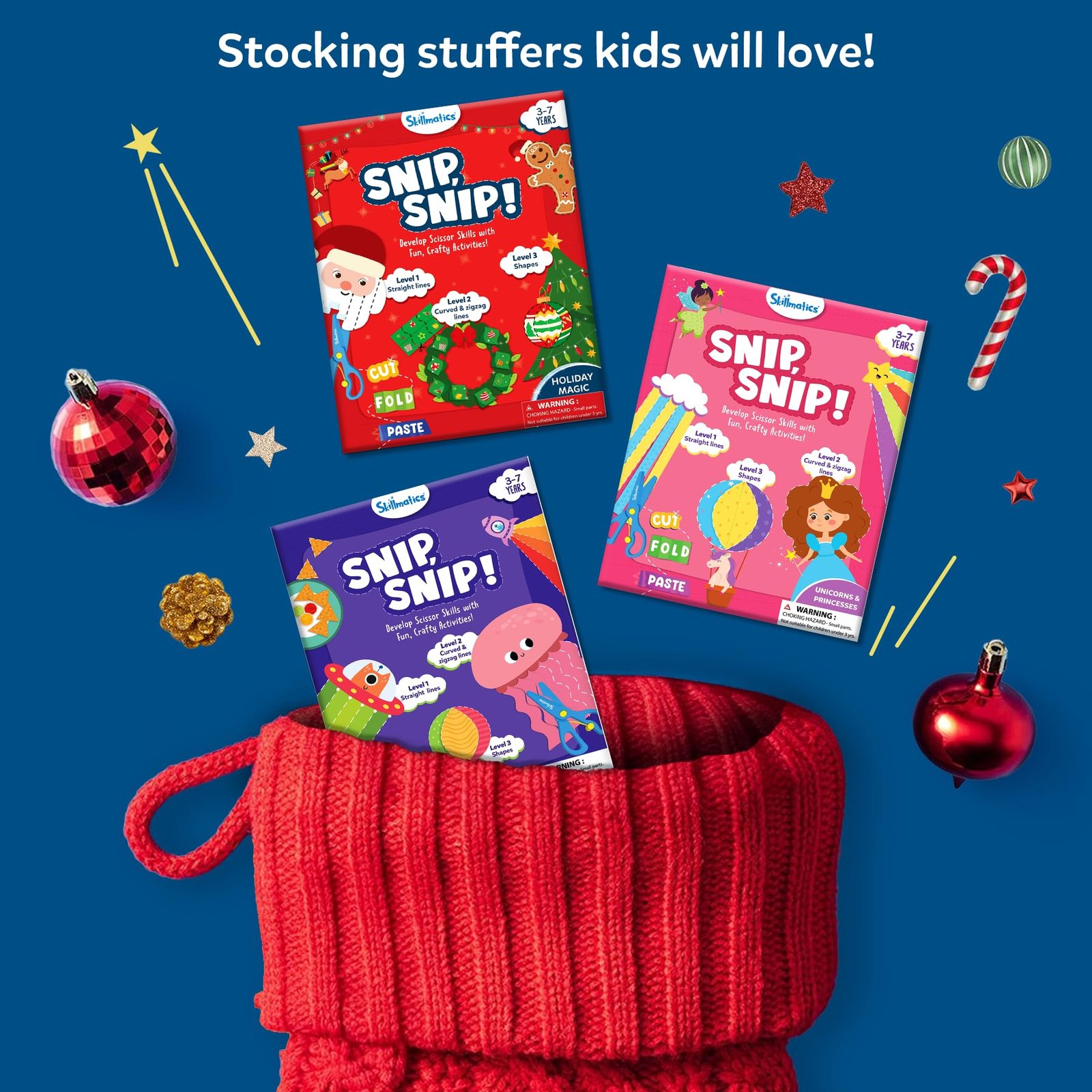 Skillmatics Paper Scissor Activity Book Snip Snip 25 Fun Cutting & Creative Activities for Preschoolers 2 Child-Safe Scissors - Image 3