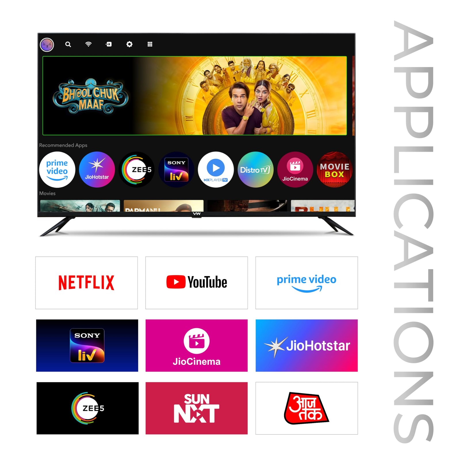 VW 109 cm (43 inches) OptimaX Series Full HD Smart QLED Android TV VW43AQ1 - Image 3