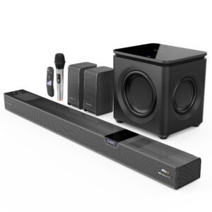 ZEBRONICS 1100 Watts Powerful Soundbar, 7.2.4 Home Theatre, Wireless (Dual Satellites + Dual Driver Subwoofer) Dual Radiators, DTS