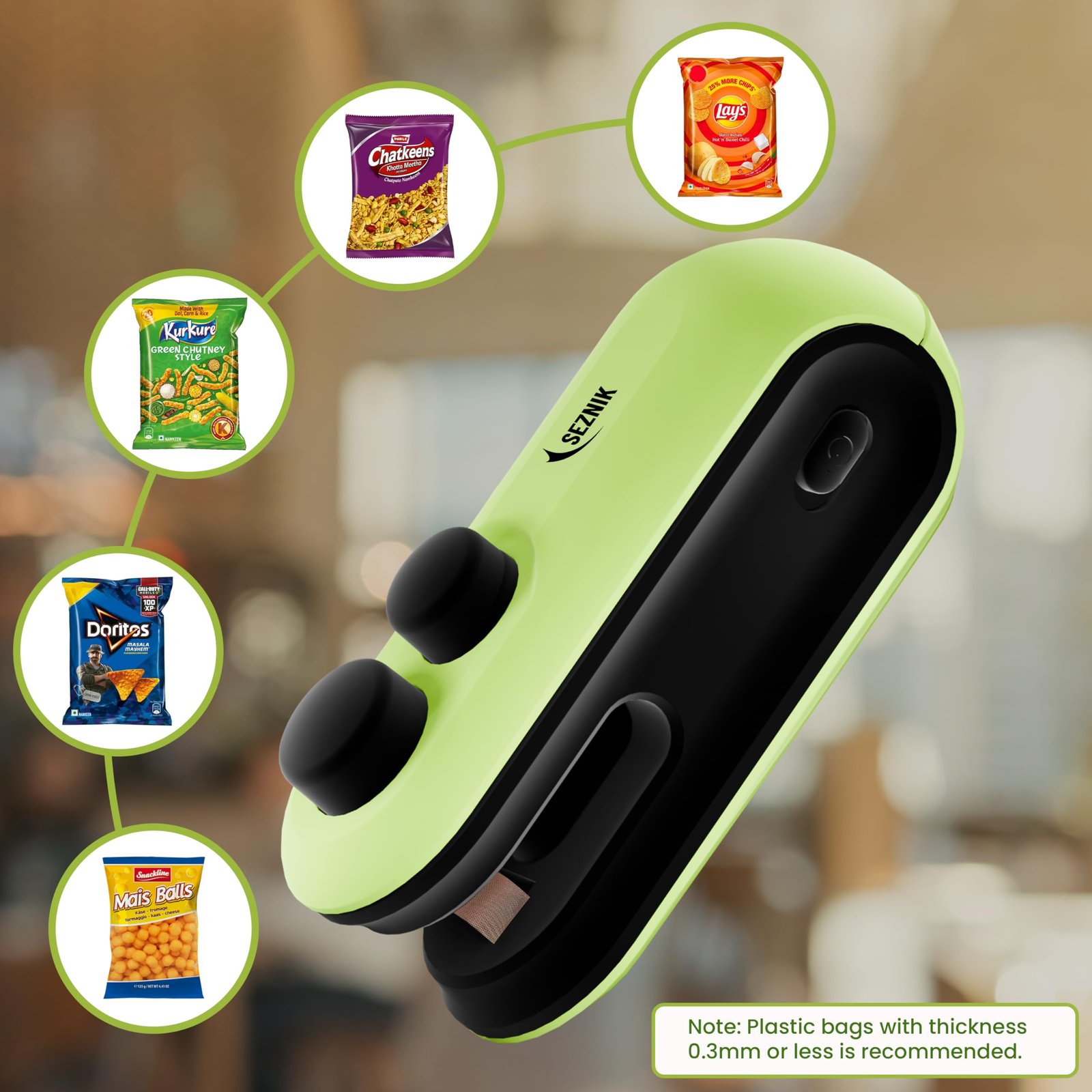 Seznik Sealing Machine for Food Packets - Portable Handheld Sealing for Food Packets, Snacks, Chips, - Image 2