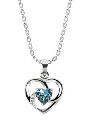 CLARA 925 Sterling Silver Heart Pendant Necklace