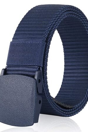 Men's Nylon Fabric Belt for Men, Plastic Flap Buckle, fits on upto 40 inches waist size