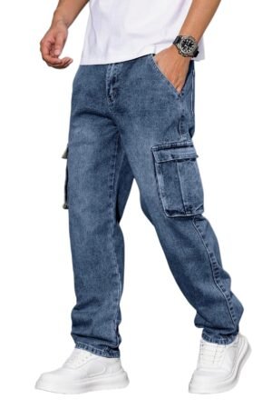 Jeans for Men || Men's Jeans Denim (Blue-Cargo-Jeans-U23-24)